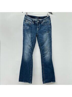 Vigoss Heritage Fit Distressed Sequin Embroidered Bootcut Jeans Size 6